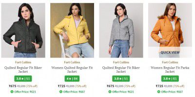 Fort Collins Womens Jackets Upto 75% Off