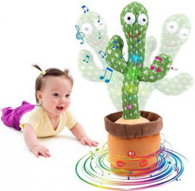 Fortay Dancing Cactus Toy, Talking Game Cactus Toy 120 Songs Talking Dancing Cactus Toy (Green)