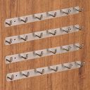 FORTUNE Hook Plate/Hook Patti Stainless Steel Coat Bath Towel Hook Hanger Rail Bar - 6 Hooks, (Pack of 4)...