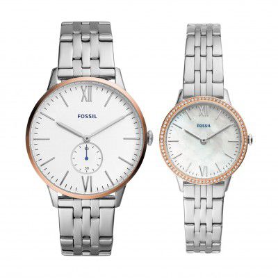 Fossil Analog White Dial Mens Watch-FS5562SET