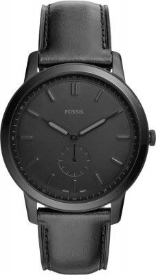 Fossil Analogue Mens Watch (Black Dial Black Colored Strap)