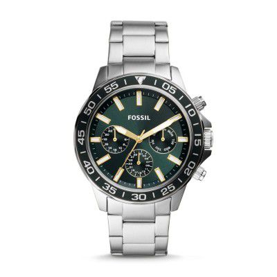 Fossil Bannon Analog Green Dial Mens Watch-BQ2492