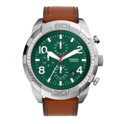 Fossil Bronson Analog Green Dial Mens Watch-FS5738