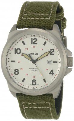 Fossil Bronson Analog Silver Dial Mens Watch-FS5918