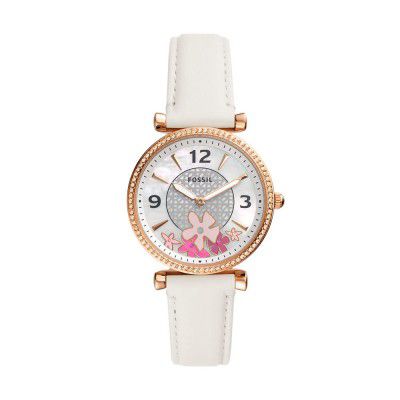 Fossil Carlie Analog Mother of Pearl Dial Womens Watch-ES5187