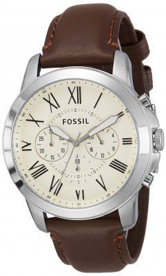 Fossil Grant Chronograph Beige Dial Mens Watch-FS4735