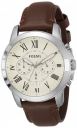 Fossil Grant Chronograph Beige Dial Mens Watch-FS4735...