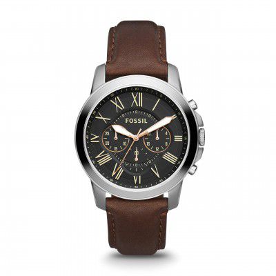 Fossil Grant Chronograph Black Dial Mens Watch-FS4813