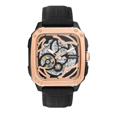 Fossil Inscription Analog Black Dial Mens Watch-ME3205
