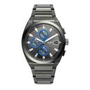 Fossil Mens 42 mm Everett Grey Dial Stainless Steel Chronograph Watch - FS5830I...