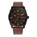 Fossil Mens 42 mm Machine Black Dial Leather Analog Watch - FS5901I...