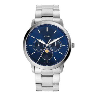 Fossil Mens 42 mm Neutra Minimalist Blue Dial Stainless Steel Analog Watch - FS5907I