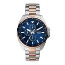Fossil Mens 44 mm Autocross Blue Dial Stainless Steel Analog Watch - BQ2552I...