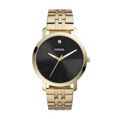 Fossil Mens 44 mm Lux Luther Black Dial Stainless Steel Analog Watch - BQ2416I