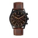 Fossil Mens 44 mm Sullivan Black Dial Leather Analog Watch - BQ2457I...