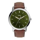 Fossil Mens 44 mm The Minimalist Solar Green Dial Leather Analog Watch - FS5838I...