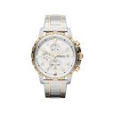FOSSIL Mens 45 mm Dean Silver Dial Stainless Steel Chronograph Watch - FS4795IE...
