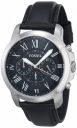 Fossil Mens Chronograph Leather Watch (203936577_Black)...