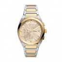Fossil Mens Everett Stainless Steel Dress Quartz Chronograph Watch...