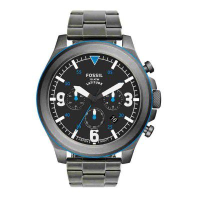 Fossil Mens Latitude Black Dial Chronograph Watch - WFIF-FS5753I