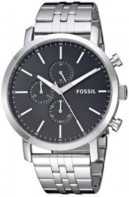 Fossil Mens Luther Stainless Steel Dress Quartz Watch