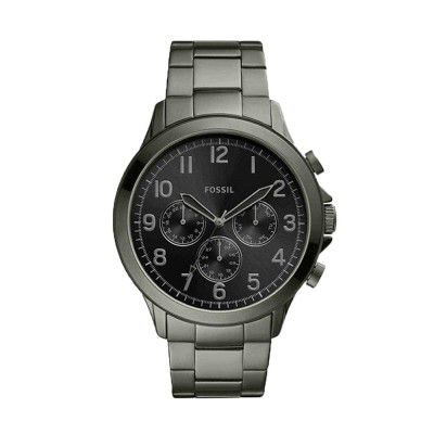 Fossil Mens 48 mm Yorke Black Dial Stainless Steel Analogue Watch - BQ2539I