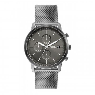 Fossil Minimalist Analog Gray Dial Mens Watch-FS5944