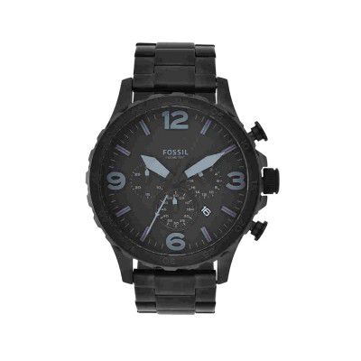Fossil Nate Analog Black Dial Mens Watch-JR1401IT