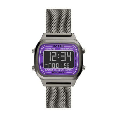 Fossil Retro Digital Black Dial Mens Watch-FS5888