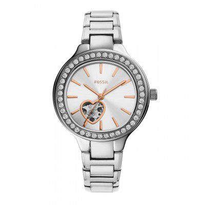 Fossil Weslee Analog Silver Dial Women Watch-BQ3726