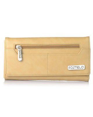 Fostelo Womens Polyurethane Versatile Wallet With 2 Zip Compartments And Back Zip Pocket