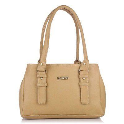 Fostelo Womens Westside Handbag (Beige) (FSB-413)