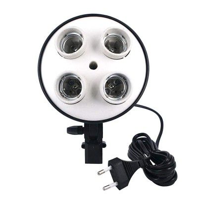 FOTON POWER 4 in 1 A7, A28 Photo Studio Bulb Holder Base Socket Lamp Bulb Holder Adapter for Photo Video Studio Soft Box Video Light - Black Camera Rig