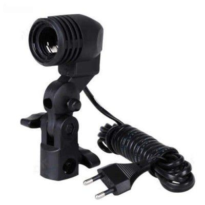 FOTON POWER Photography Photo Light Lamp Bulb Single Holder A7, A28 Socket Bracket Studio EU Plug,Black (Pack of 1)