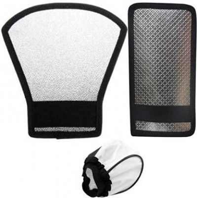 FOTON Power Silver White Flash Diffuser Reflector for Flash Set of 1 pcs of 3 Camera Flash Diffuser (White, Silver)