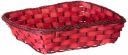 Fourwalls Cane Multipurpose Table Storage Wicker Rectangle Basket (Red, 15 cm x 15 cm x 5 cm) - Set of 4...