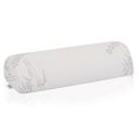 FOVERA Half Moon Pillow with Memory Foam Top - Multi Purpose Knee, Leg and Back Support Bolster Pillow (White Bamboo)...
