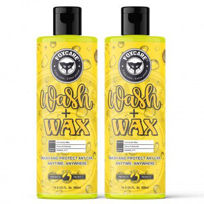 Foxcare Wash plus Wax Car Shampoo Gives Wet Look Shine,Buttery Smooth Feel, pH Neutral - Leaves no Water Spots car shampoo