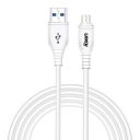 Foxin FDC-ME022 Durable Micro USB Cable, 3Amp Current, 480Mbps Data Sync Compatible with All Android Devices, Powerbank & BT Audio device (White)...