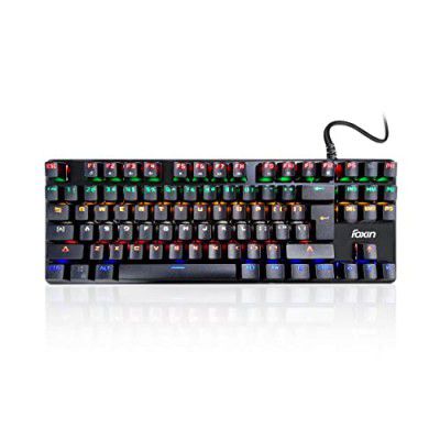 Foxin FMK-1002 RGB Backlit mechanical Gaming Keyboard with adjustable RGB Backlighting, Tactile Typing Feedback, Ergonomic Design & Receptive Keypad, Universally Compatible for Computer, Laptop, Noteb