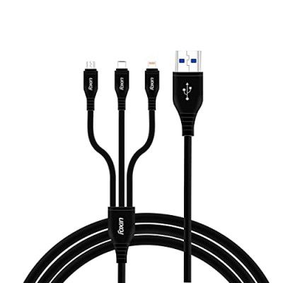 Foxin MAC11 Fast Charging 3 in 1 Multipurpose 1.2 Meters long 2.4A Cable