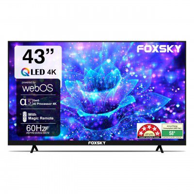 Foxsky (43") Frameless Series 4K UHD QLED Smart TV (WebOS) 43FS 4K (Black)