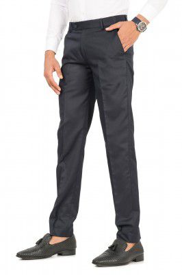 FRANKO ROGER Men Slim Fit Polyester Blend Formal Trousers