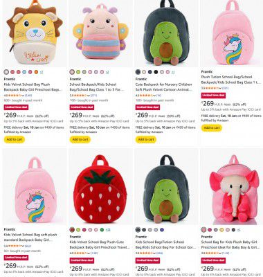 Frantic Kids School Backpack Starts ₹269