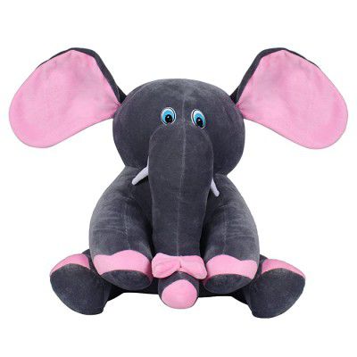 Frantic Soft Plush Fabric Baby Red Teddy Bear with Neck Bow (Elephant_Grey, Elephant)