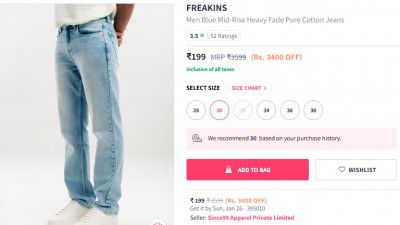 FREAKINS Men Blue Mid-Rise Heavy Fade Pure Cotton Jeans