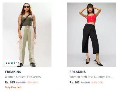 Myntra Loot : Upto 86% Off Freakins Womens Clothing | Start @ 424