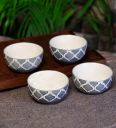 Freakway Moroccan 200ml Grey Ceramic Handcrafted ( Set of 4) Dessert Bowls...