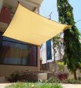 FREDDO HDPE Fabric 1.5 Inch Polyester Loop Sun Shade Sails 85-90% Protection from Sun & UV Rays Ideal for Car Parking, Outdoor Garden, Balcony, Patio, Beige Color, 9.5 ft x 5 ft, Pack of 1 Piece...