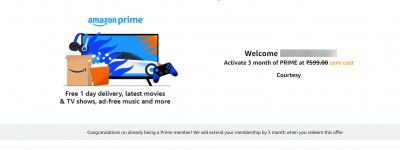 Free Amazon Prime Membership for 3 Month